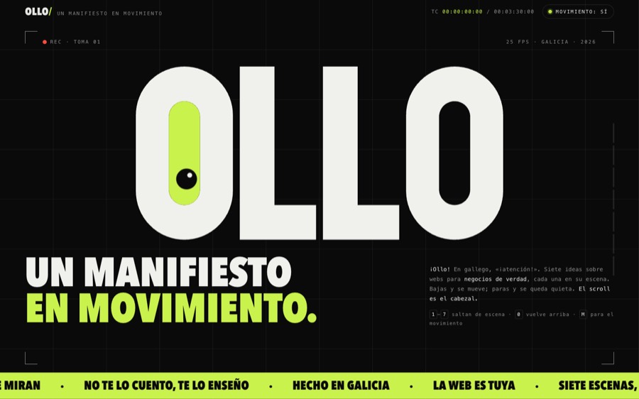 Portada de la muestra «OLLO», con la palabra OLLO en grande y un ojo en la primera O