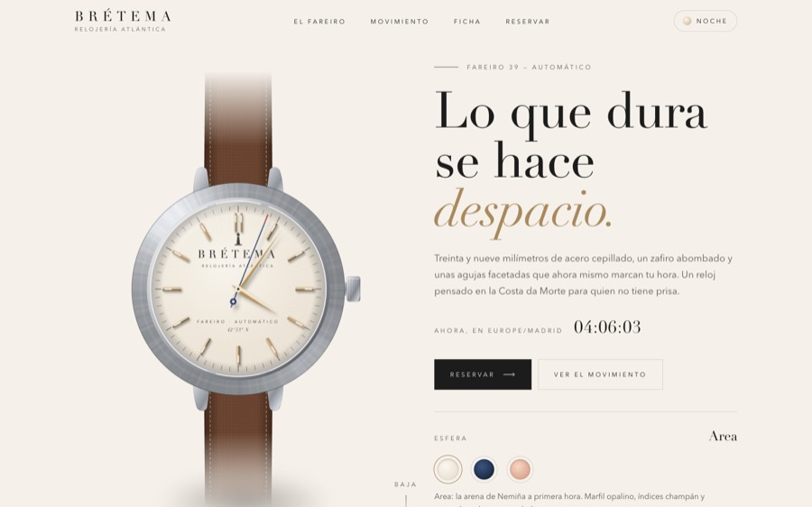 Portada de la muestra Brétema: un reloj de pulsera con esfera marfil